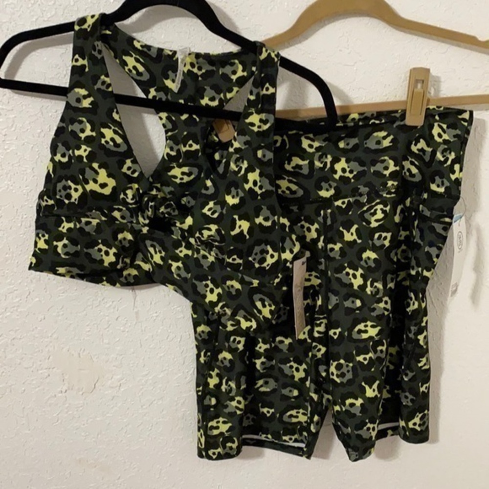 Sage animal print yoga set
